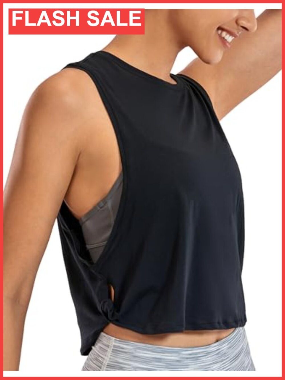 CRZ YOGA Pima Cotton Crop Tank Top Loose Fit Yoga Workout